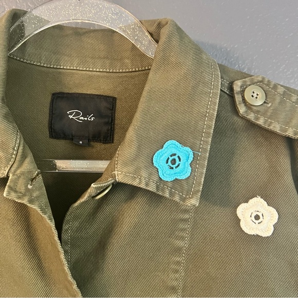 RAILS • Tuli olive green utility jacket • Small • crochet details - Picture 8 of 11